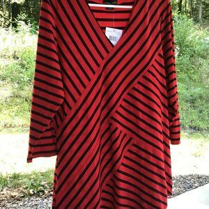 RXB Womens Red Striped Pullover Sweater Size XXL